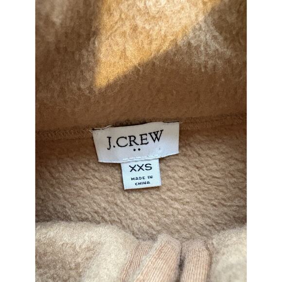 J. Crew Fleece Pullover Women XXS Tan Sherpa Button Front Tunic Jacket Lagenlook - Picture 6 of 7